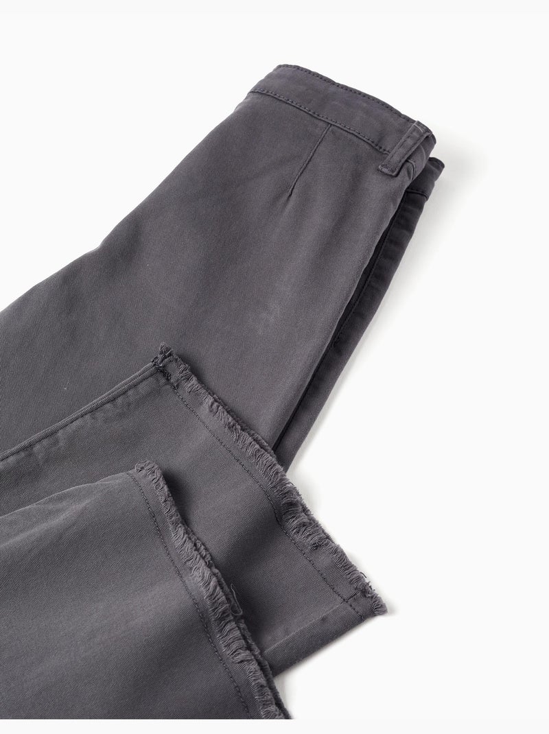 Pantaloni a gamba larga in twill con tasche applicate b&s Grigio scuro - Kiabi