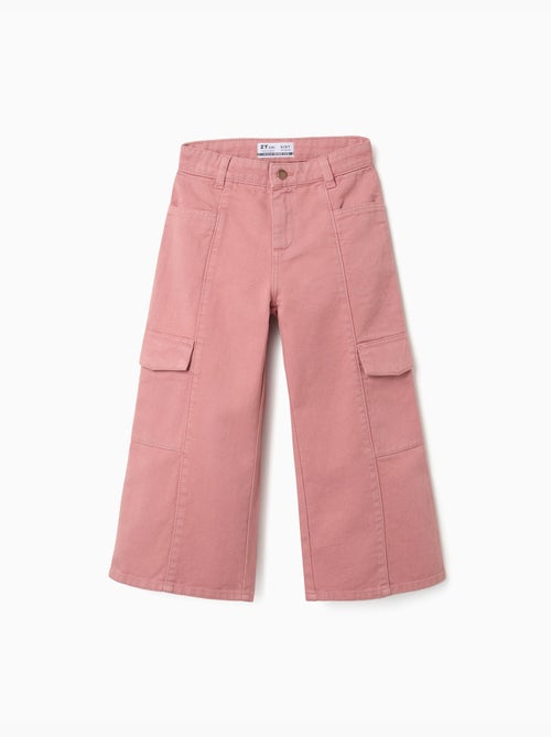 Pantaloni a gamba larga in twill con tasche cargo - Kiabi Pantaloni a gamba larga in twill con tasche cargo - Kiabi