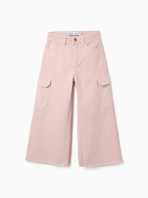 Pantaloni a gamba larga in twill con tasche cargo - Kiabi Pantaloni a gamba larga in twill con tasche cargo - Kiabi