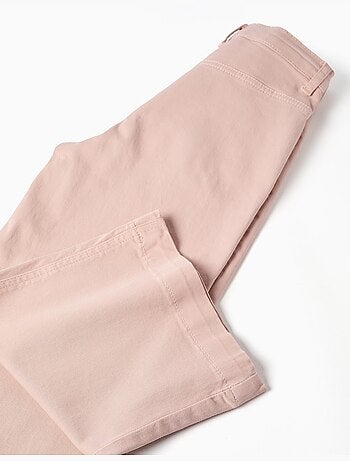 Pantaloni a gamba larga in twill con tasche frontali