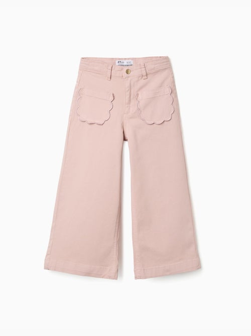 Pantaloni a gamba larga in twill con tasche frontali - Kiabi