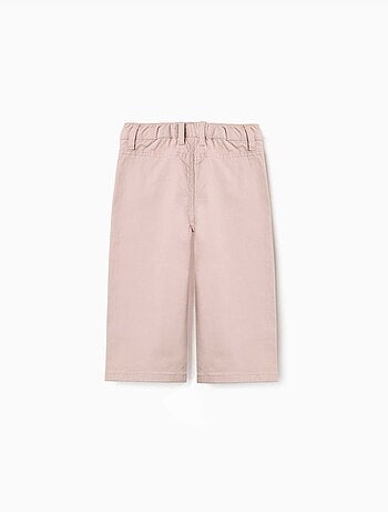 Pantaloni a gamba larga in twill con tasche frontali