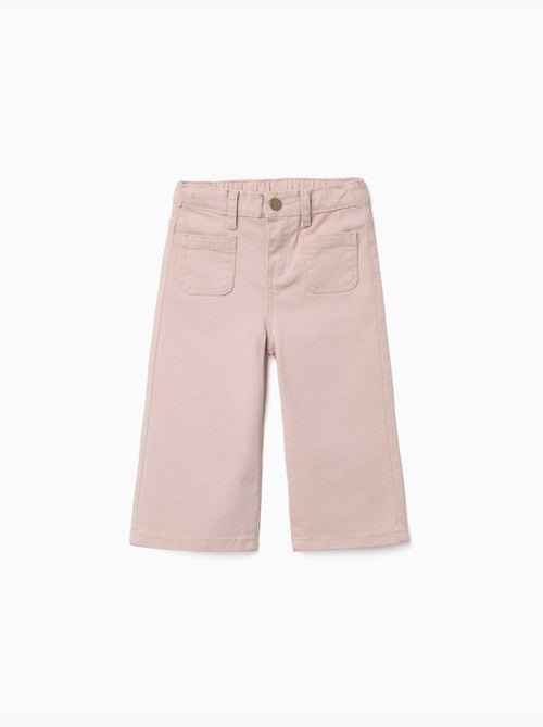 Pantaloni a gamba larga in twill con tasche frontali - Kiabi