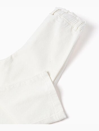 Pantaloni a gamba larga in twill con vita paperbag