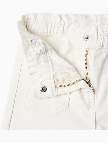 Pantaloni a gamba larga in twill con vita paperbag