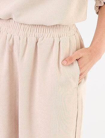 Pantaloni a gamba larga in velluto a coste