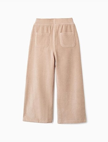 Pantaloni a gamba larga in velluto a coste con cintura elastica