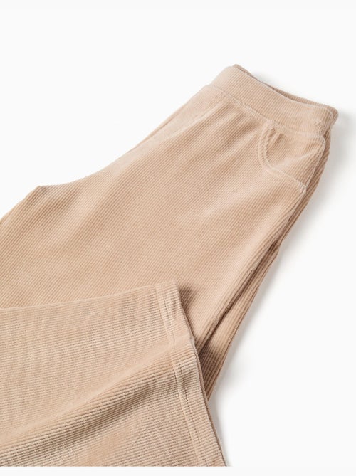 Pantaloni a gamba larga in velluto a coste con cintura elastica - Kiabi Pantaloni a gamba larga in velluto a coste con cintura elastica - Kiabi