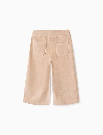 Pantaloni a gamba larga in velluto a coste con cintura elastica