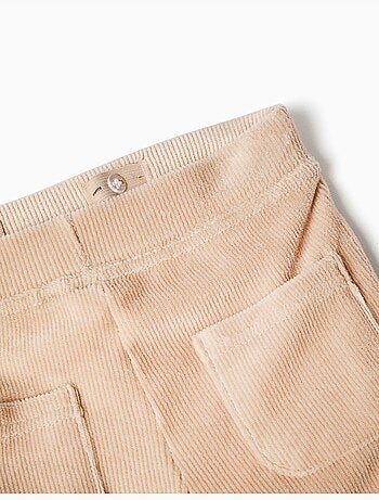Pantaloni a gamba larga in velluto a coste con cintura elastica