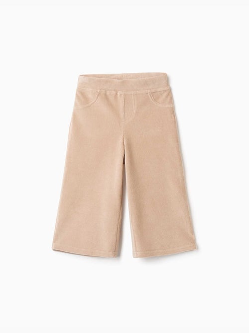 Pantaloni a gamba larga in velluto a coste con cintura elastica - Kiabi Pantaloni a gamba larga in velluto a coste con cintura elastica - Kiabi