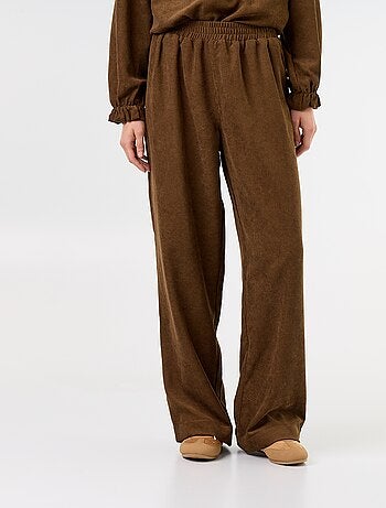 Pantaloni a gamba larga in velluto a coste