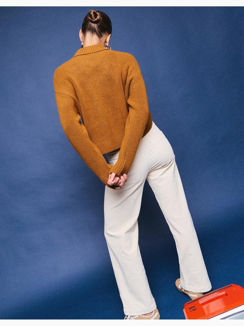 Pantaloni a gamba larga in velluto a coste, mo fashion Beige - Kiabi