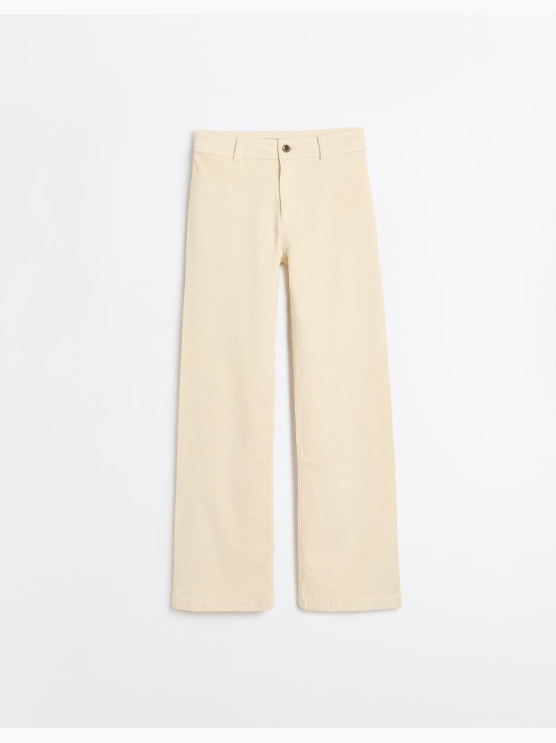 Pantaloni a gamba larga in velluto a coste, mo fashion Beige - Kiabi