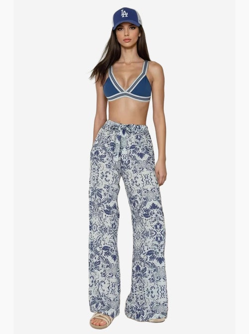 Pantaloni a gamba larga stampati con coulisse hiccup - Kiabi