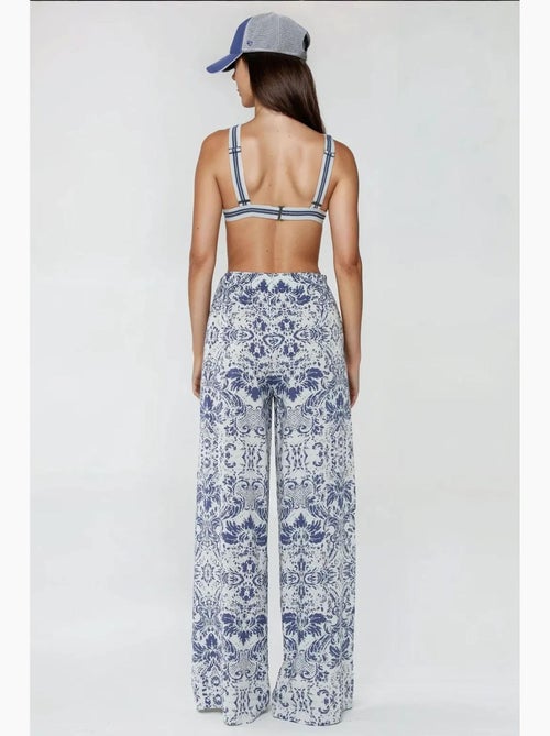 Pantaloni a gamba larga stampati con coulisse hiccup - Kiabi