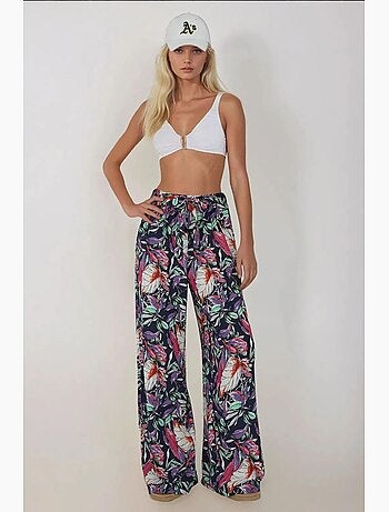Pantaloni a gamba larga stampati con coulisse hiccup