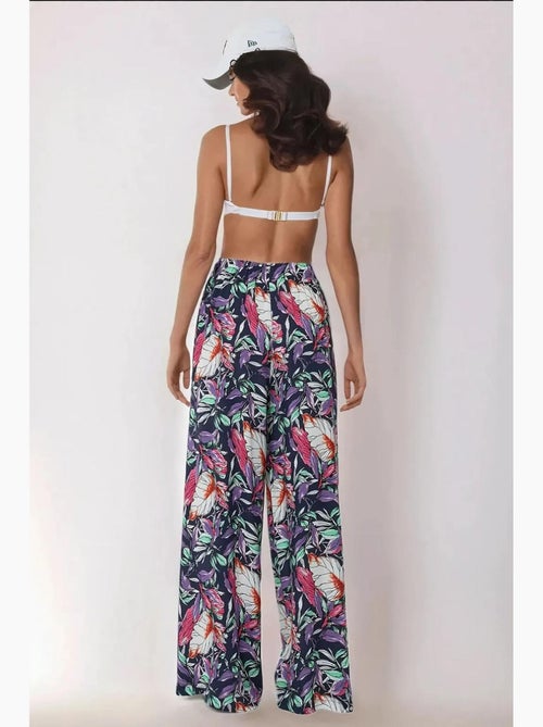 Pantaloni a gamba larga stampati con coulisse hiccup - Kiabi