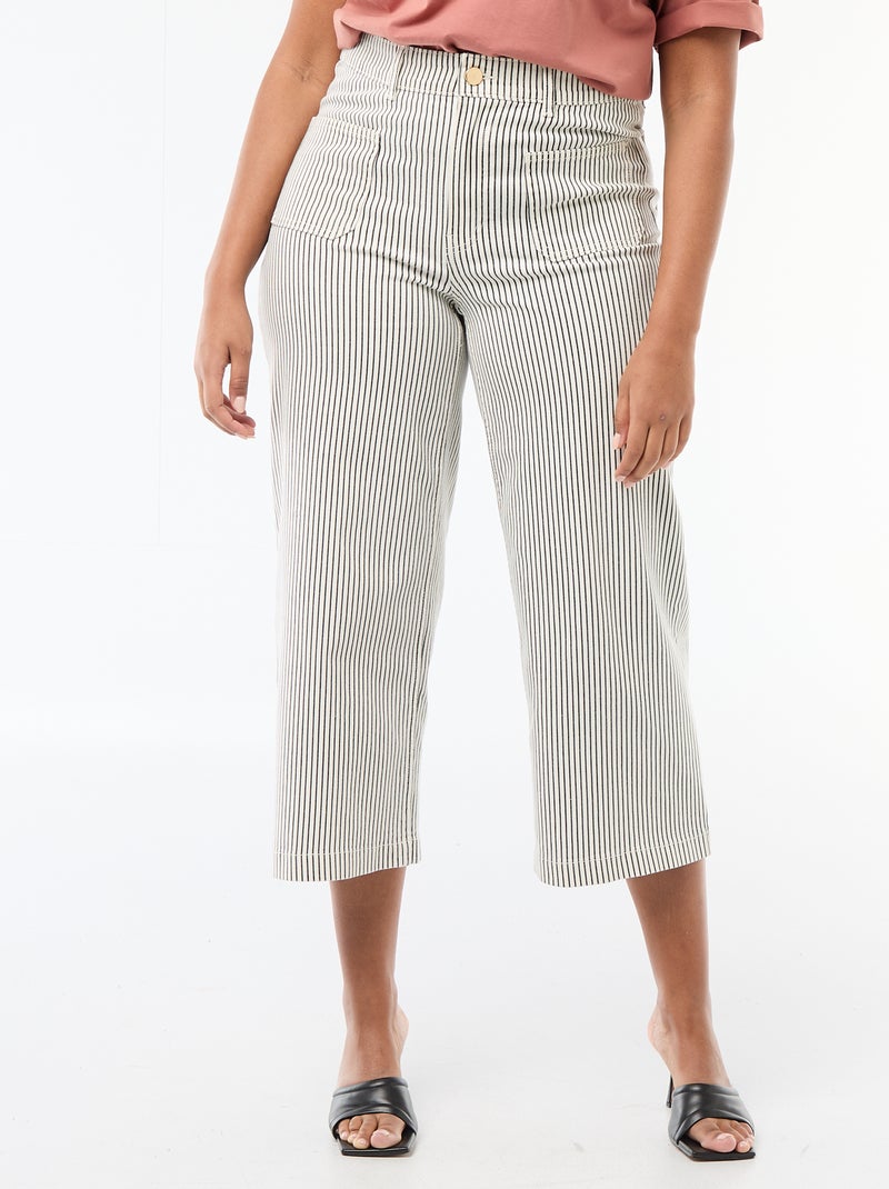 Pantaloni a gamba larga / wide leg a vita standard Bianco - Kiabi