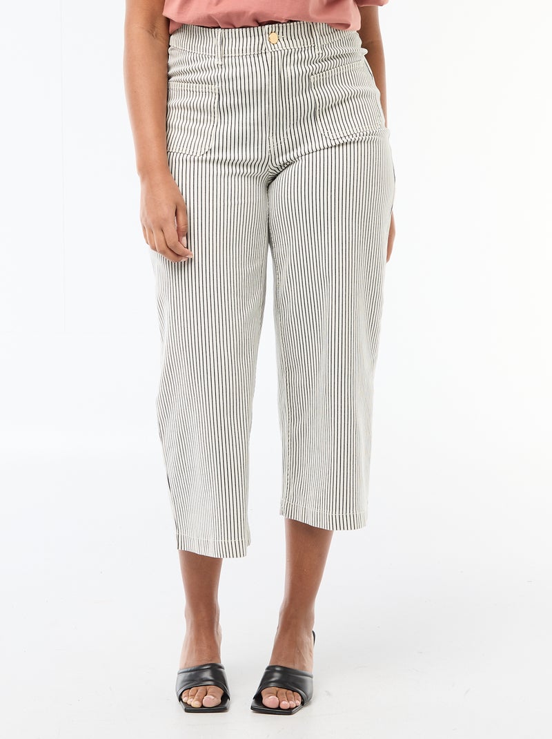 Pantaloni a gamba larga / wide leg a vita standard Bianco - Kiabi