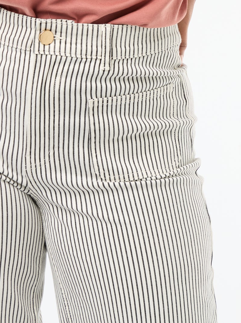 Pantaloni a gamba larga / wide leg a vita standard Bianco - Kiabi