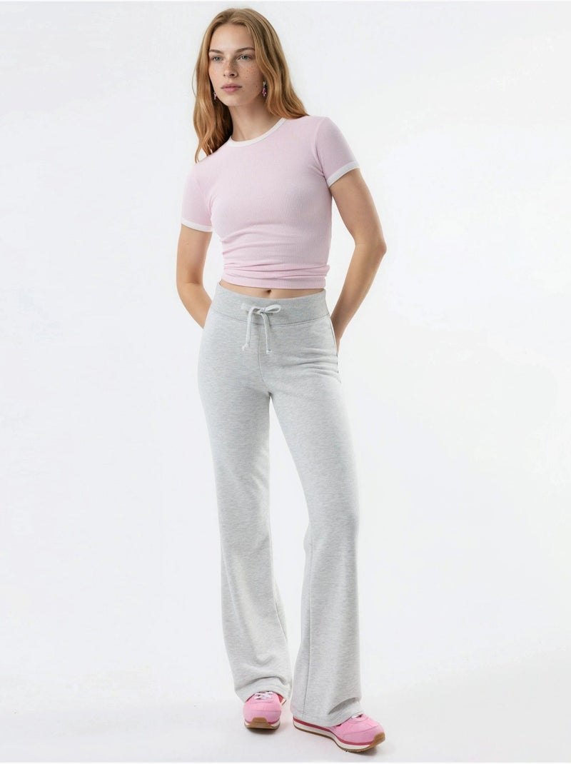Pantaloni a gamba svasata con vita elastica busem Grigio - Kiabi