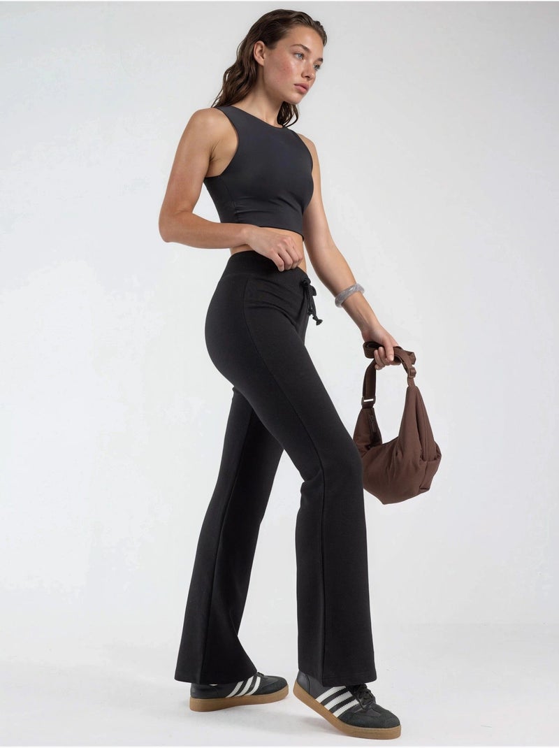 Pantaloni a gamba svasata con vita elastica busem Nero - Kiabi