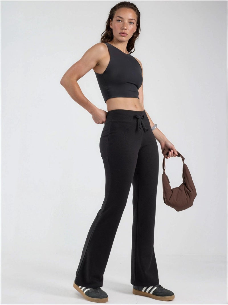 Pantaloni a gamba svasata con vita elastica busem Nero - Kiabi