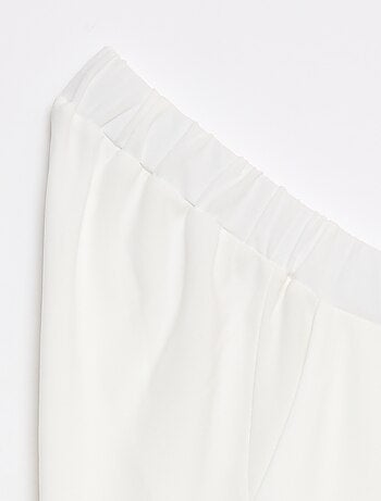 Pantalone largo da donna a vita alta in maglia leggera