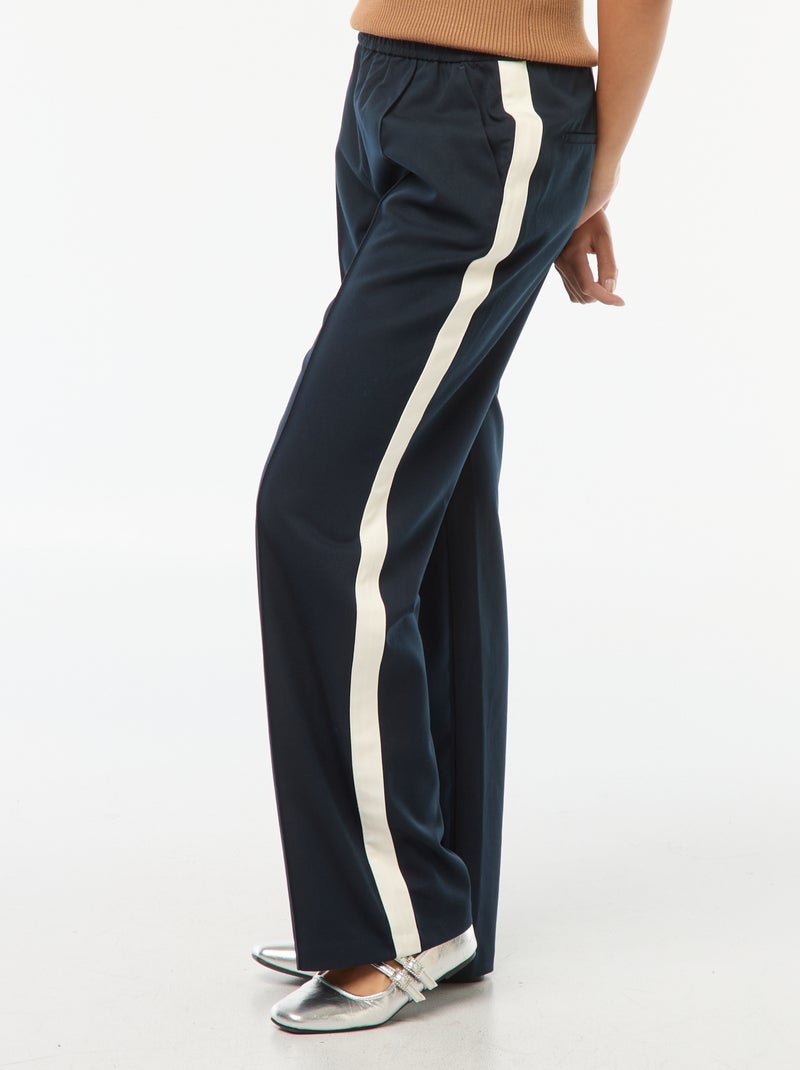 Pantaloni a pinces con bande laterali Blu - Kiabi