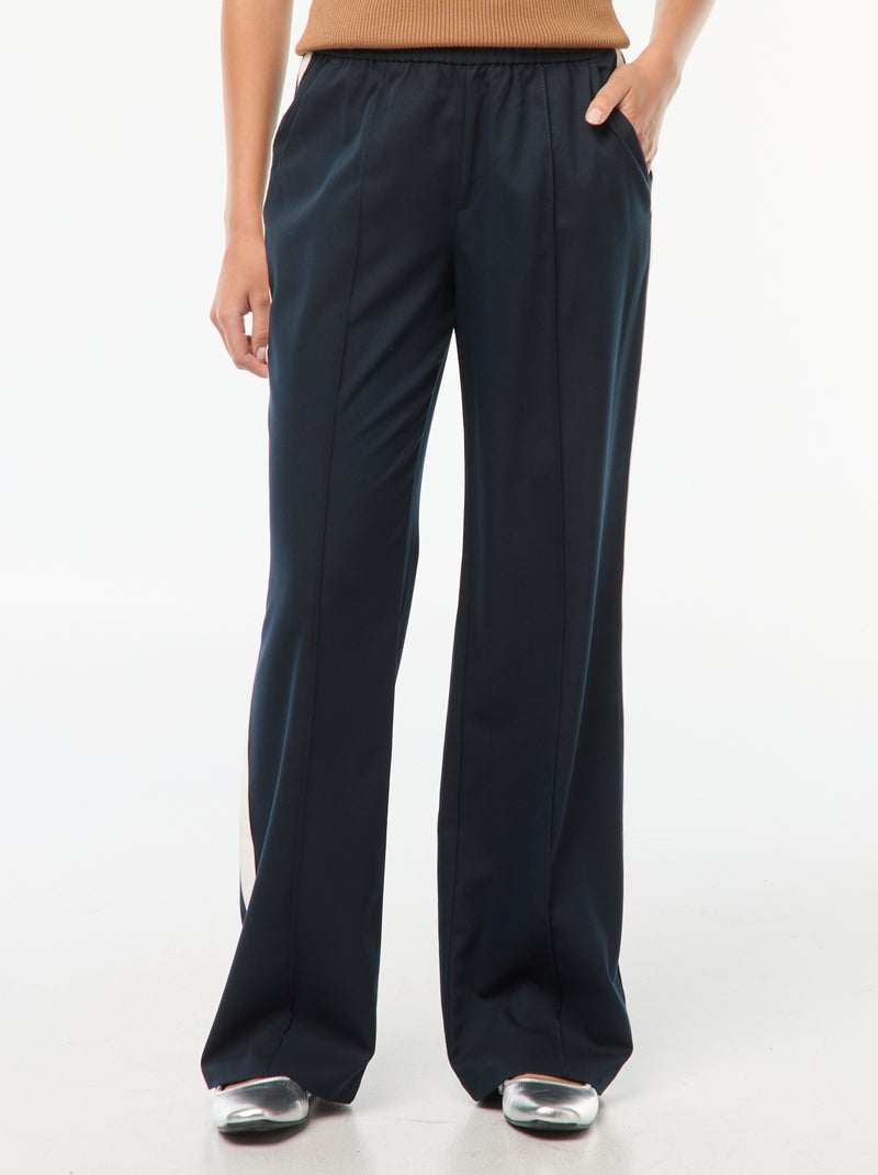 Pantaloni a pinces con bande laterali Blu - Kiabi