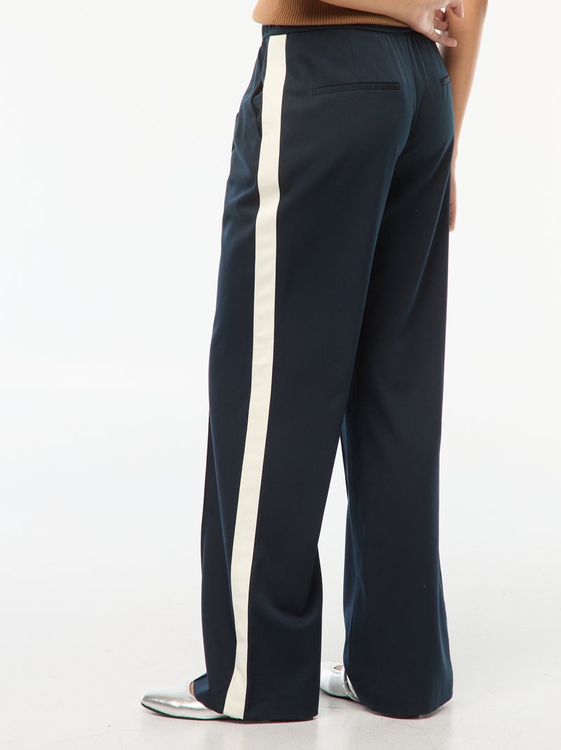 Pantaloni a pinces con bande laterali Blu - Kiabi