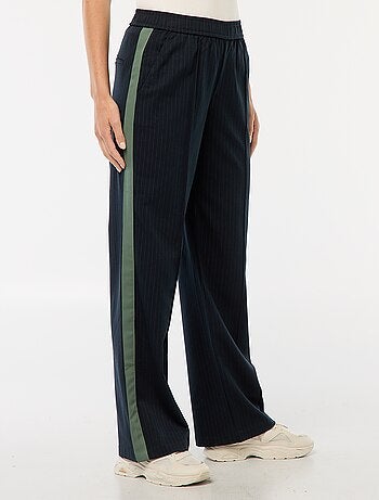 Pantaloni a pinces con bande laterali