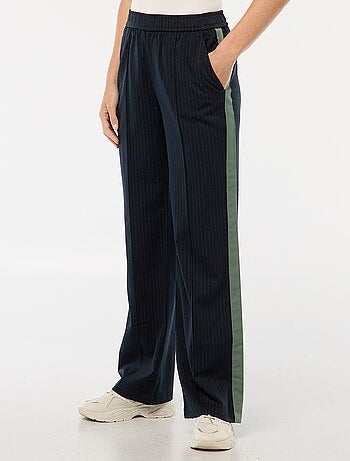 Pantaloni a pinces con bande laterali