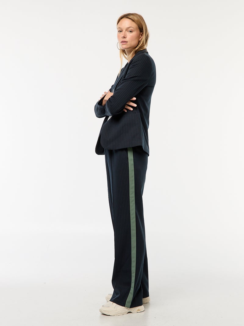 Pantaloni a pinces con bande laterali Blu - Kiabi