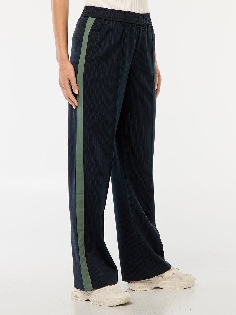 Pantaloni a pinces con bande laterali Blu - Kiabi