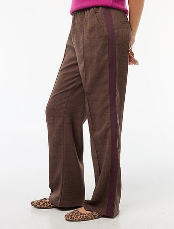 Pantaloni a pinces con bande laterali