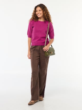 Pantaloni a pinces con bande laterali