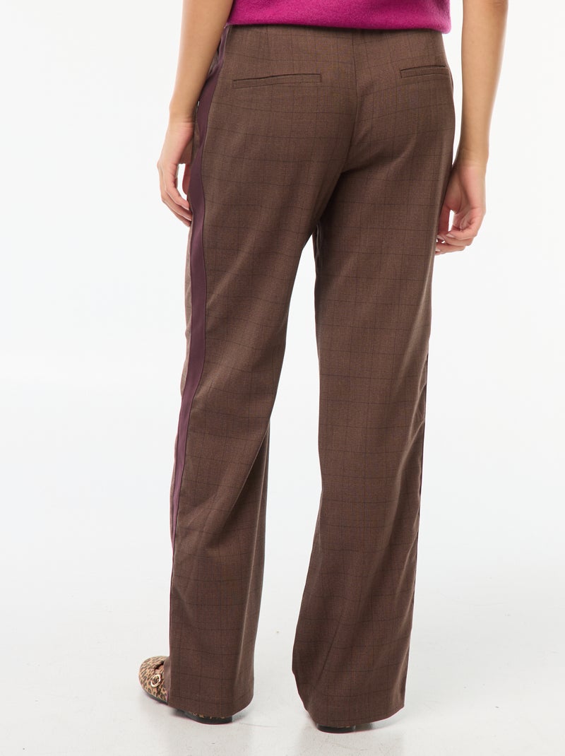 Pantaloni a pinces con bande laterali Marrone - Kiabi