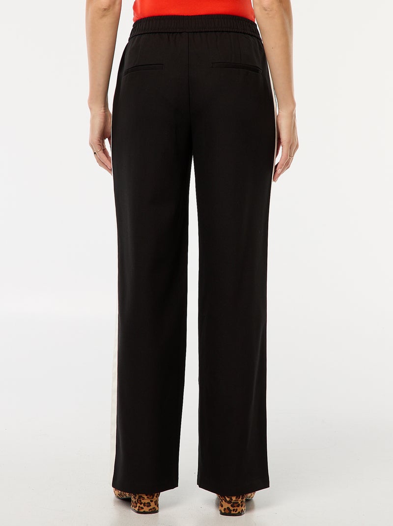 Pantaloni a pinces con bande laterali Nero - Kiabi