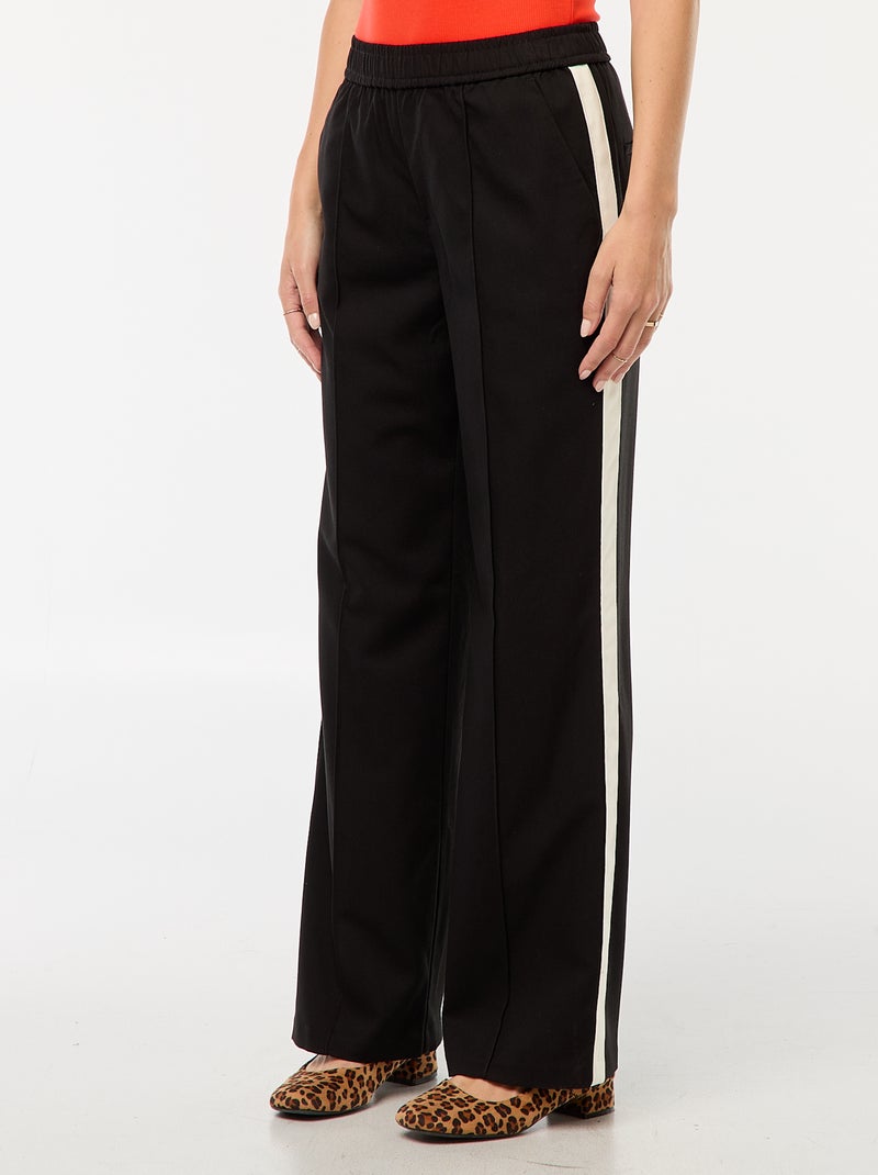 Pantaloni a pinces con bande laterali Nero - Kiabi