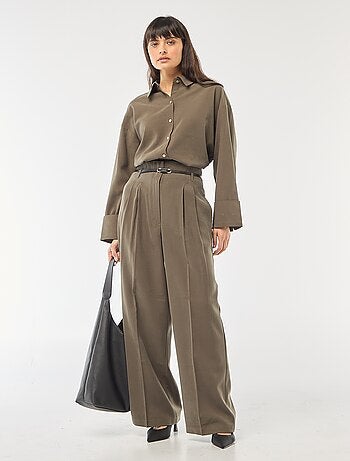 Pantaloni a pinces con cintura integrata