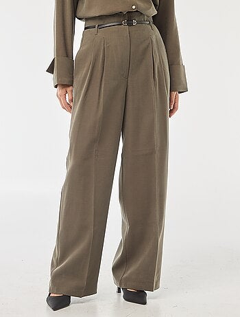 Pantaloni a pinces con cintura integrata