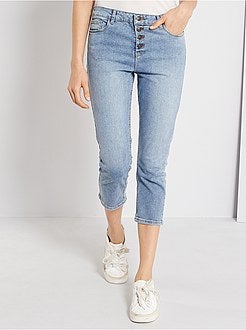 Pantaloni a pinocchietto slim eco-sostenibili con chiusura a bottoni - Kiabi