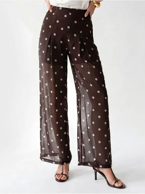 Pantaloni a pois a vita alta a gamba ampia mixray - Kiabi Pantaloni a pois a vita alta a gamba ampia mixray - Kiabi