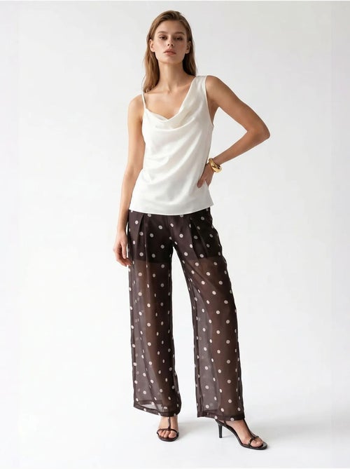 Pantaloni a pois a vita alta a gamba ampia mixray - Kiabi Pantaloni a pois a vita alta a gamba ampia mixray - Kiabi
