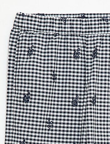 Pantaloni a quadretti vichy in cotone