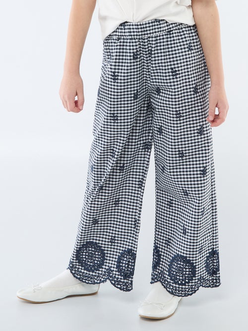 Pantaloni a quadretti vichy in cotone - Kiabi