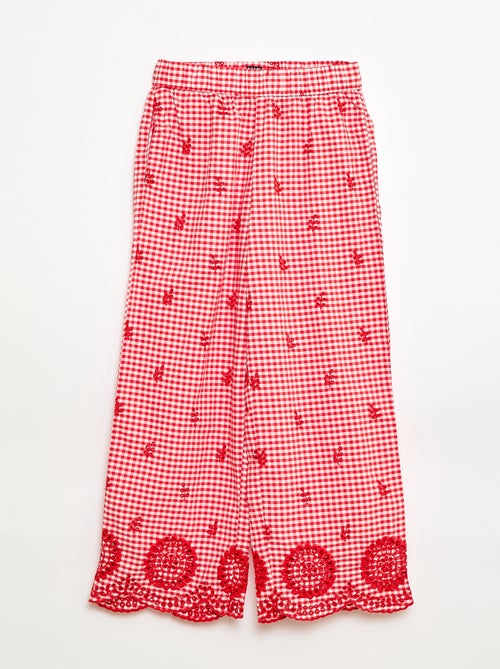 Pantaloni a quadretti vichy in cotone - Kiabi