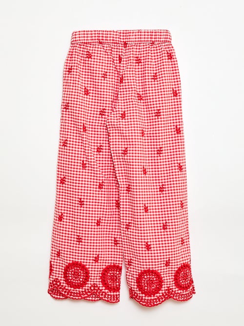 Pantaloni a quadretti vichy in cotone - Kiabi